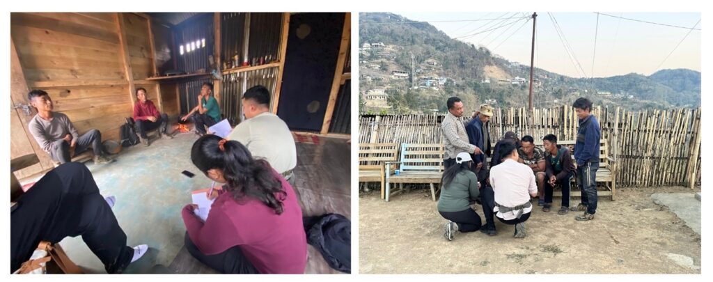 Conducting ethnographic surveys in the field.