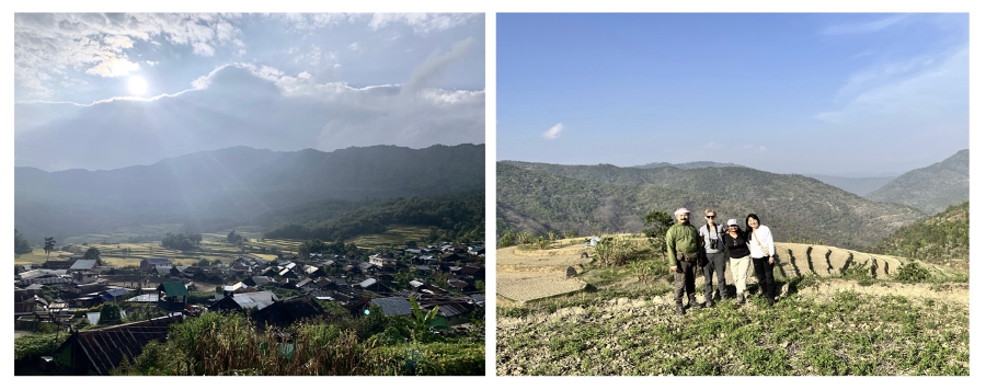 Zapami village, Phek district, Nagaland, with the community forest in the background; the community forest of Zelome village, Phek district, Nagaland.